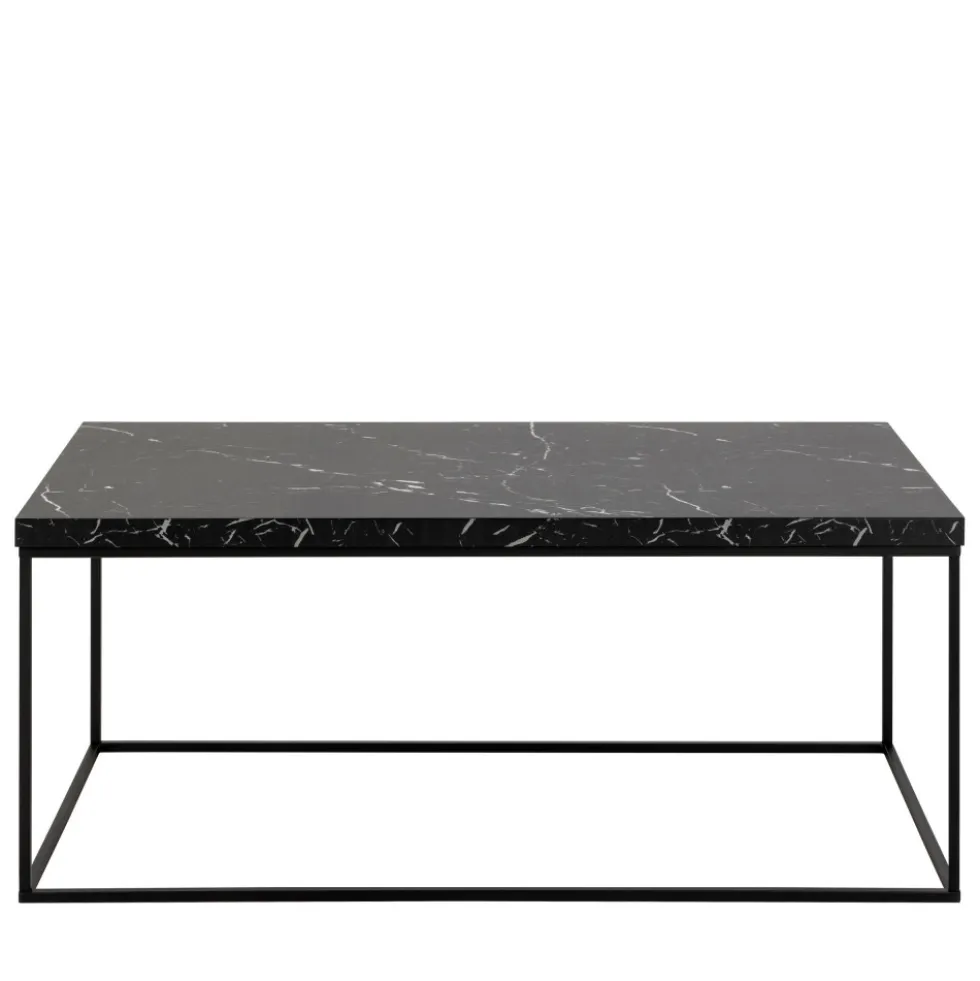 MIXO Table basse en effet marbre et métal 110x55cm
