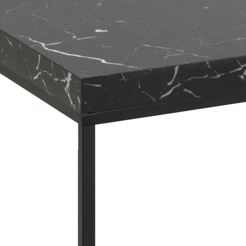 MIXO Table basse en effet marbre et métal 110x55cm