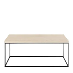 MIXO Table basse en effet travertin et métal 110x50cm