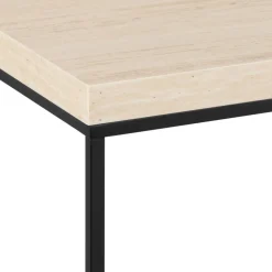 MIXO Table basse en effet travertin et métal 110x50cm