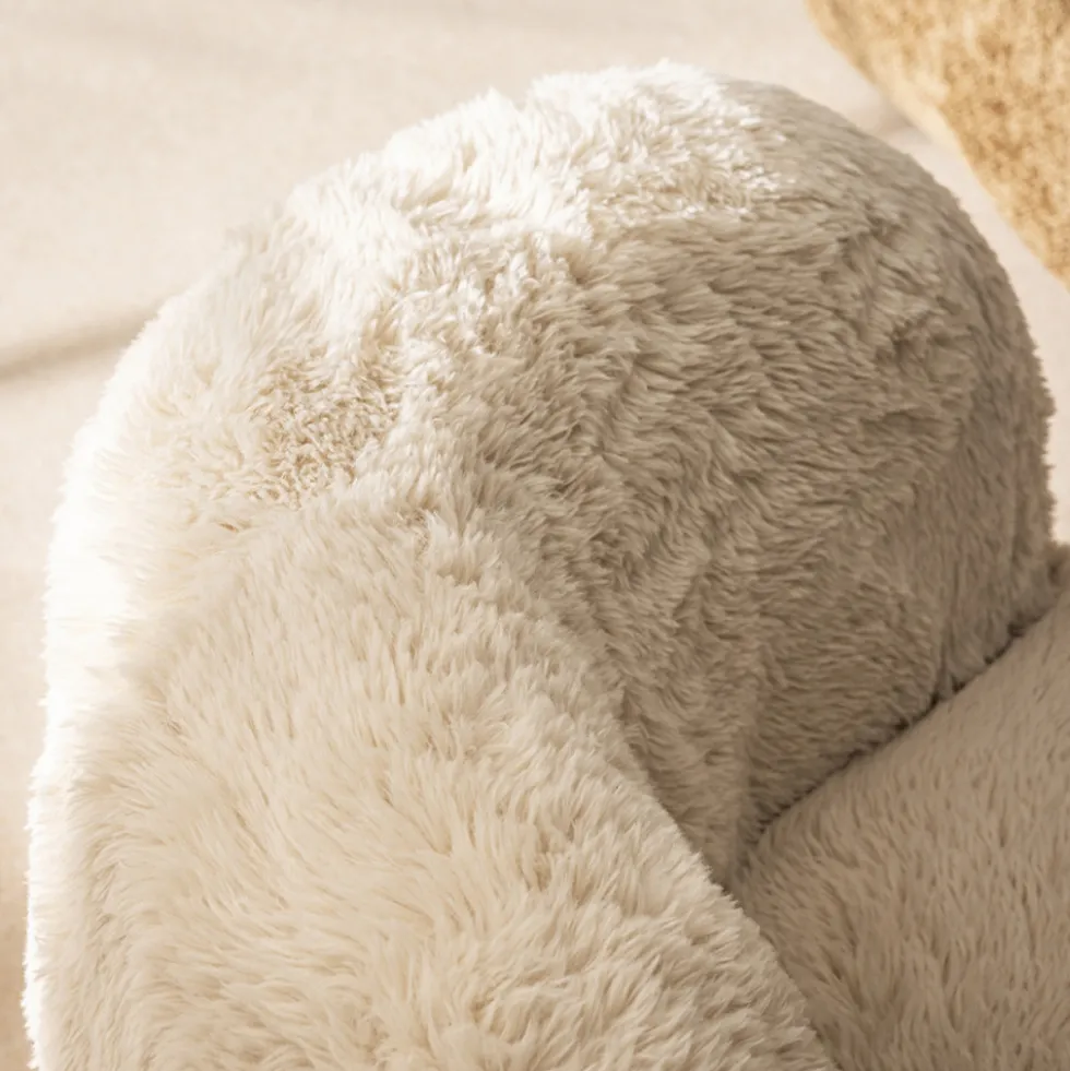 MO Fauteuil rond en fausse fourrure