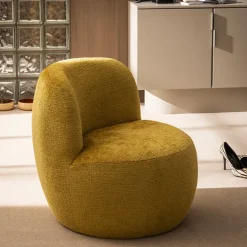 MO Fauteuil rond en tissu chenille