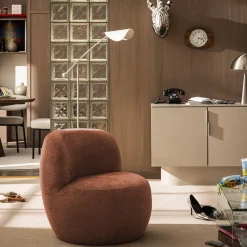 MO Fauteuil rond en tissu chenille