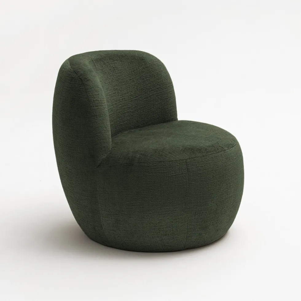 MO Fauteuil rond en tissu chenille