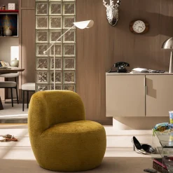 MO Fauteuil rond en tissu chenille