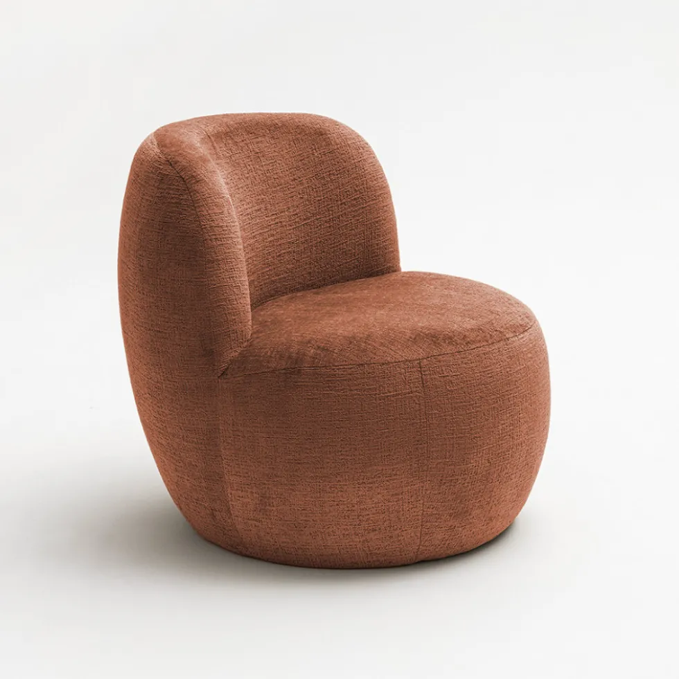 MO Fauteuil rond en tissu chenille