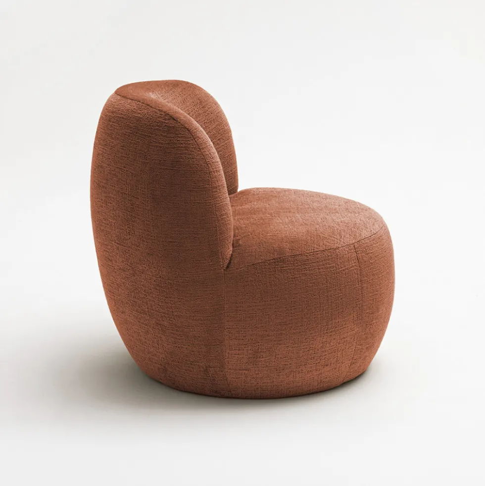 MO Fauteuil rond en tissu chenille