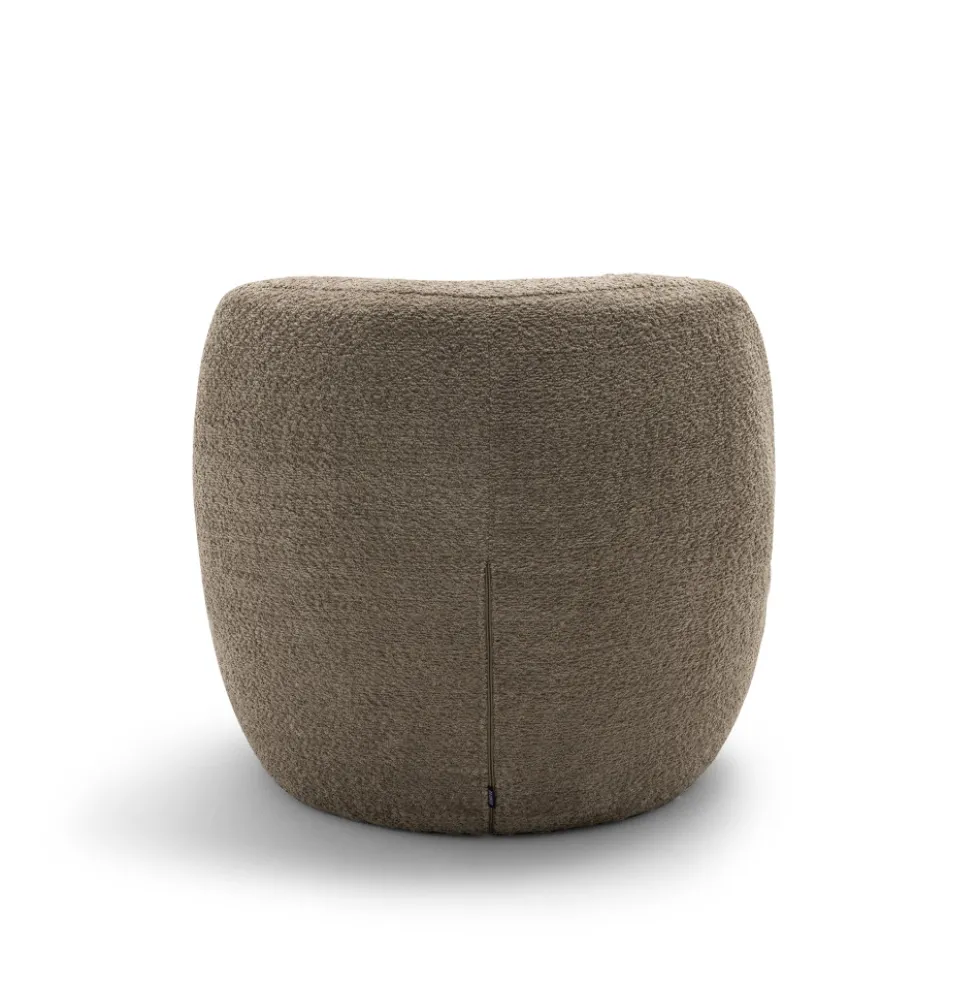 MO Fauteuil rond en tissu bouclette