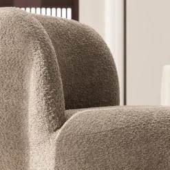 MO Fauteuil rond en tissu bouclette