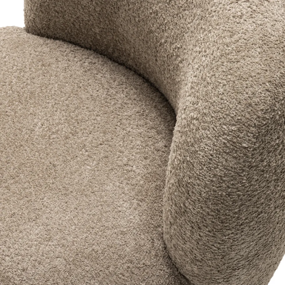 MO Fauteuil rond en tissu bouclette