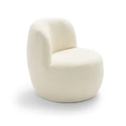MO Fauteuil rond en tissu bouclette