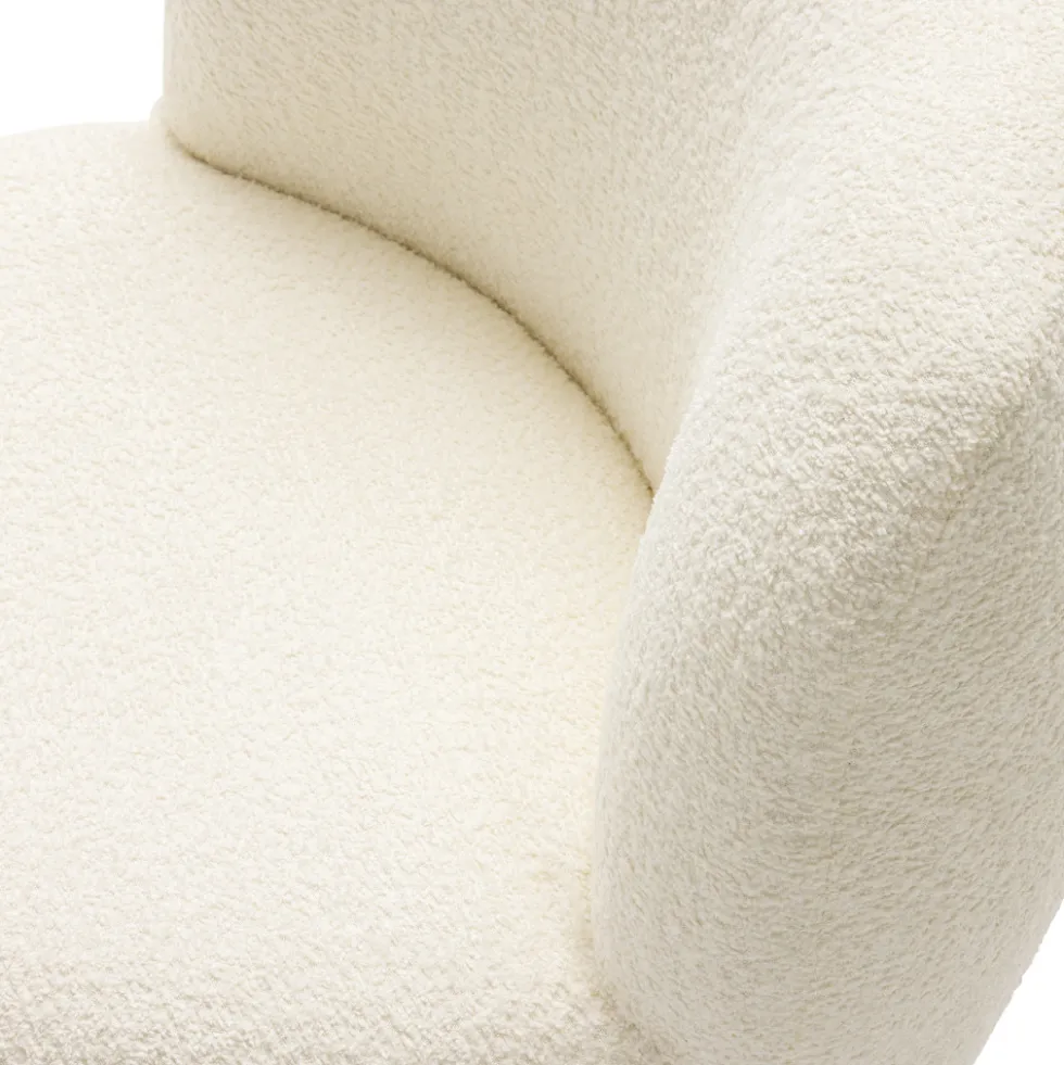 MO Fauteuil rond en tissu bouclette