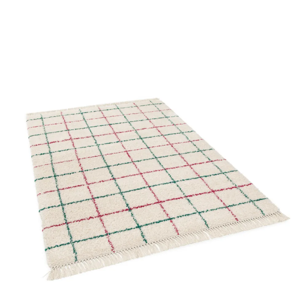 MOKA Tapis à motif quadrillage coloré