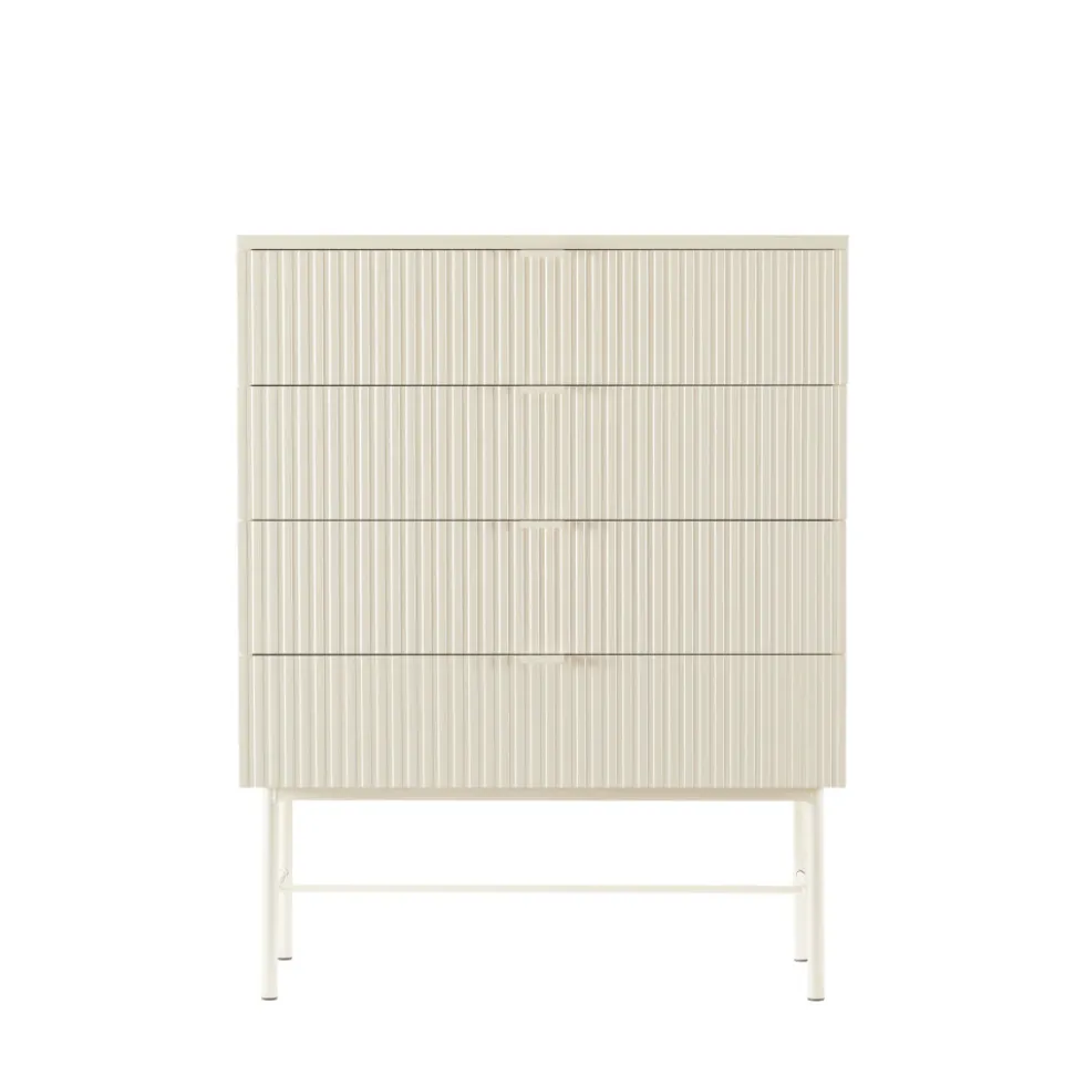 MOLLY Commode 4 tiroirs en bois et métal L79cm