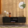 MOLLY Meuble tv 2 portes, 2 niches en bois et métal L150cm