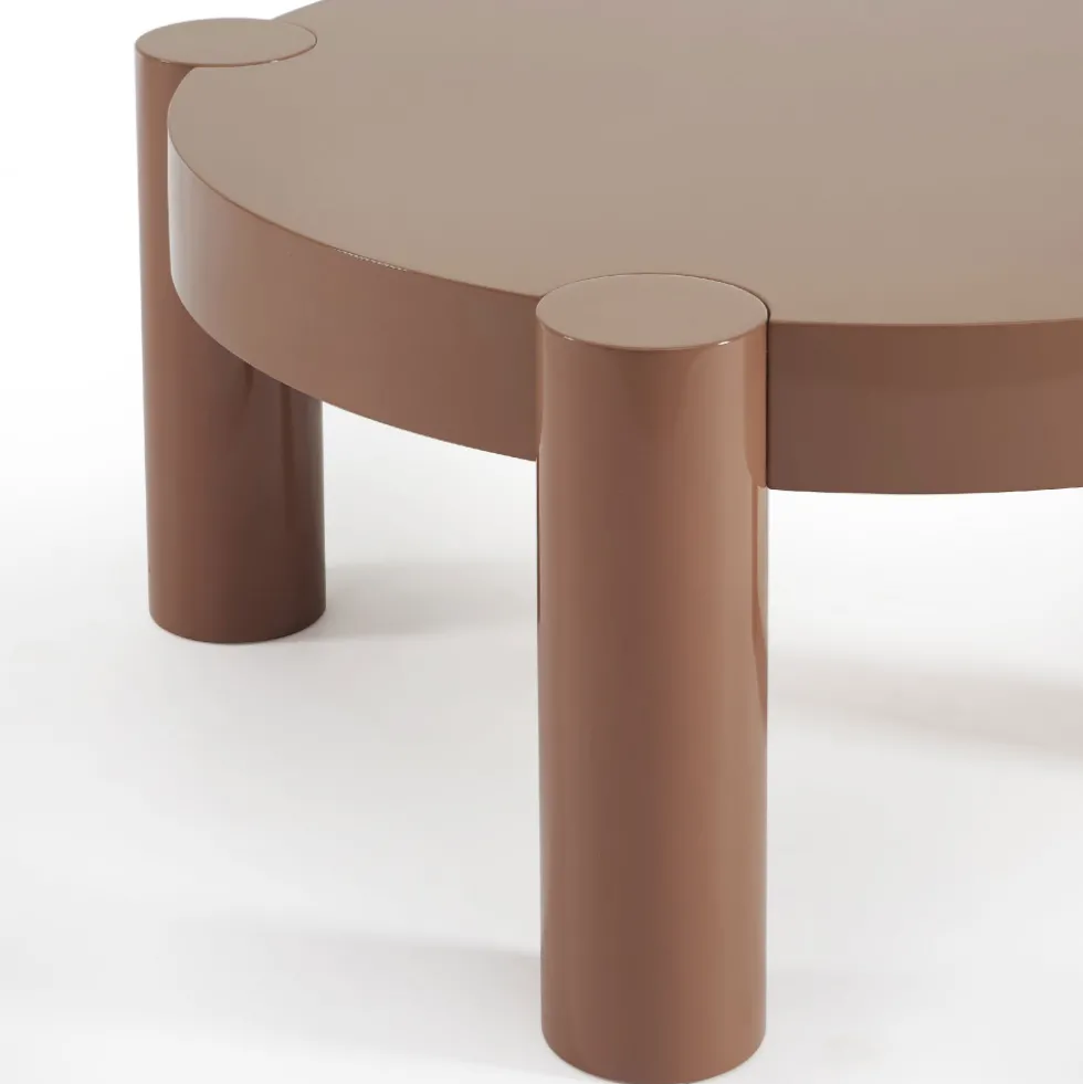 MOPI Table basse ronde en bois laqué ø85cm
