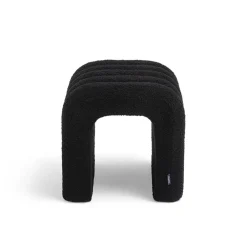 MUI Lot de 2 tabourets rembourrés en tissu bouclette