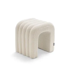 MUI Lot de 2 tabourets rembourrés en tissu bouclette