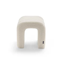 MUI Lot de 2 tabourets rembourrés en tissu bouclette