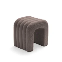 MUI Lot de 2 tabourets rembourrés en tissu bouclette
