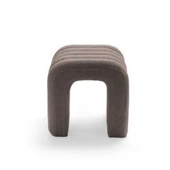 MUI Lot de 2 tabourets rembourrés en tissu bouclette
