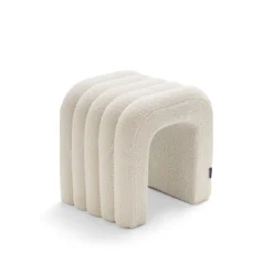 MUI Tabouret rembourré en tissu bouclette