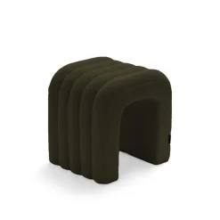 MUI Tabouret rembourré en tissu bouclette