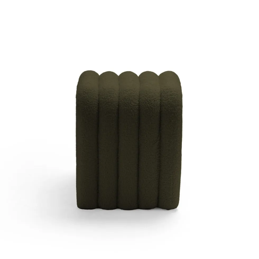 MUI Tabouret rembourré en tissu bouclette