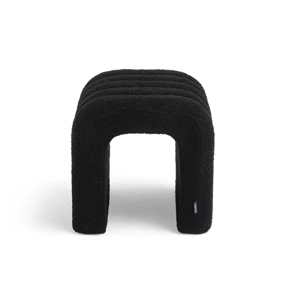 MUI Tabouret rembourré en tissu bouclette