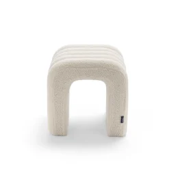 MUI Tabouret rembourré en tissu bouclette