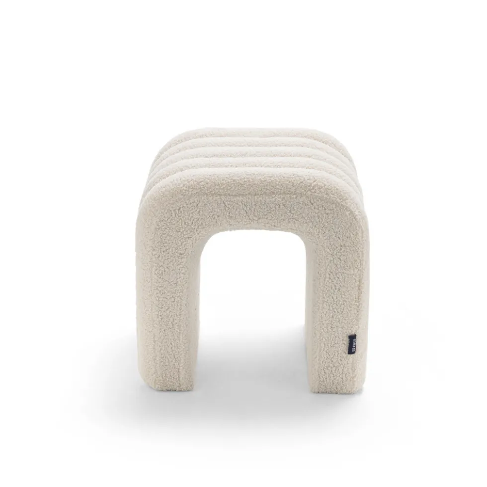 MUI Tabouret rembourré en tissu bouclette