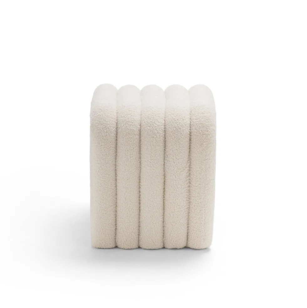 MUI Tabouret rembourré en tissu bouclette