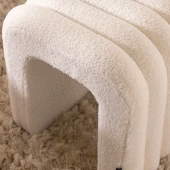 MUI Tabouret rembourré en tissu bouclette