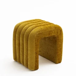 MUI Tabouret rembourré en tissu chenille