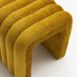 MUI Tabouret rembourré en tissu chenille