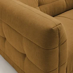 NAOS Canapé droit 3 places en tissu à effet capitonné