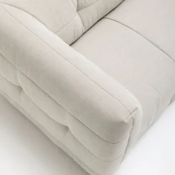 NAOS Canapé droit 3 places en tissu à effet capitonné