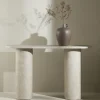 NARVIK Console ovale effet marbre L130cm