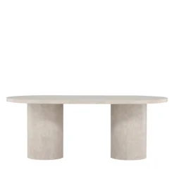 NARVIK Table à manger 8 personnes ovale effet marbre
