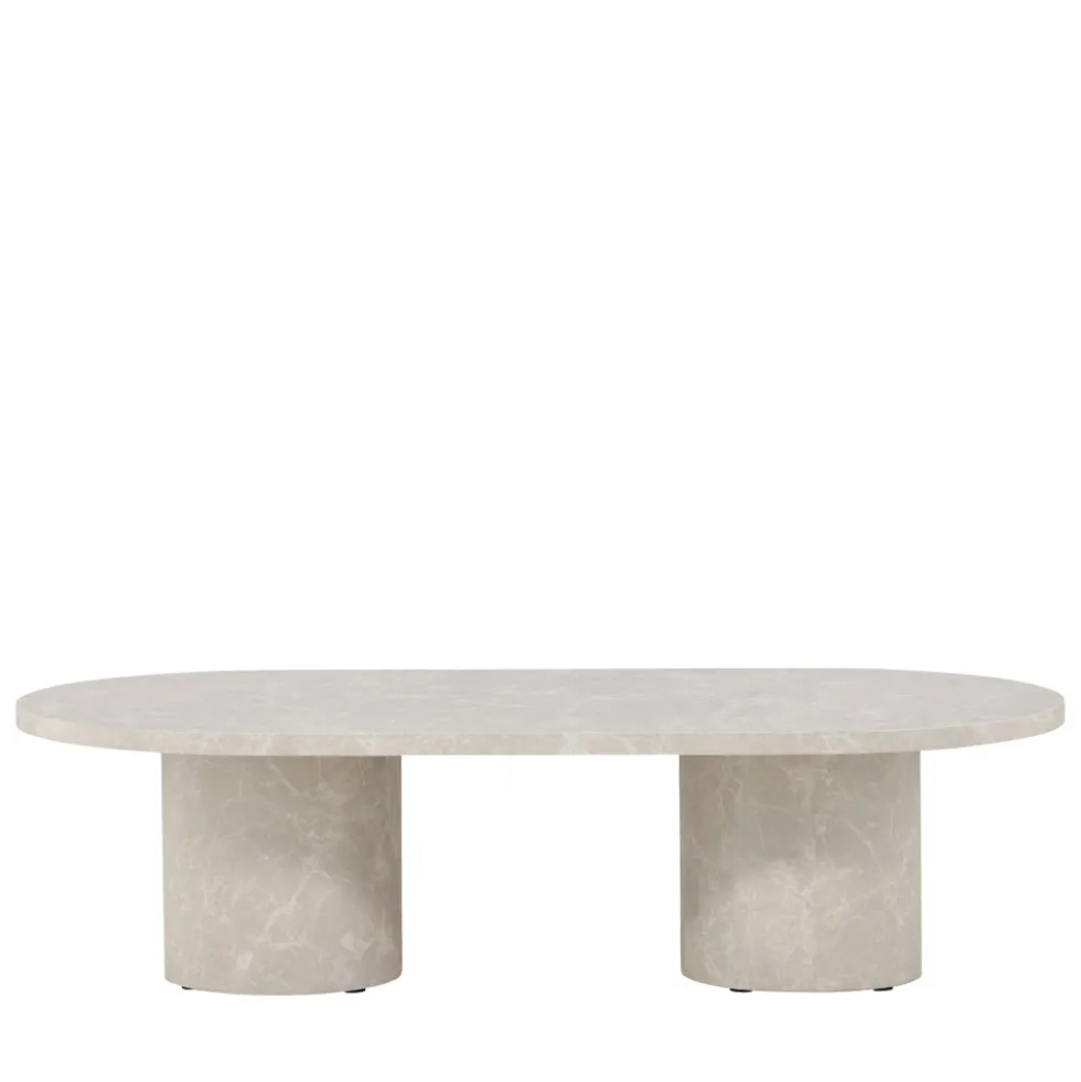 NARVIK Table basse ovale effet marbre 120x60cm