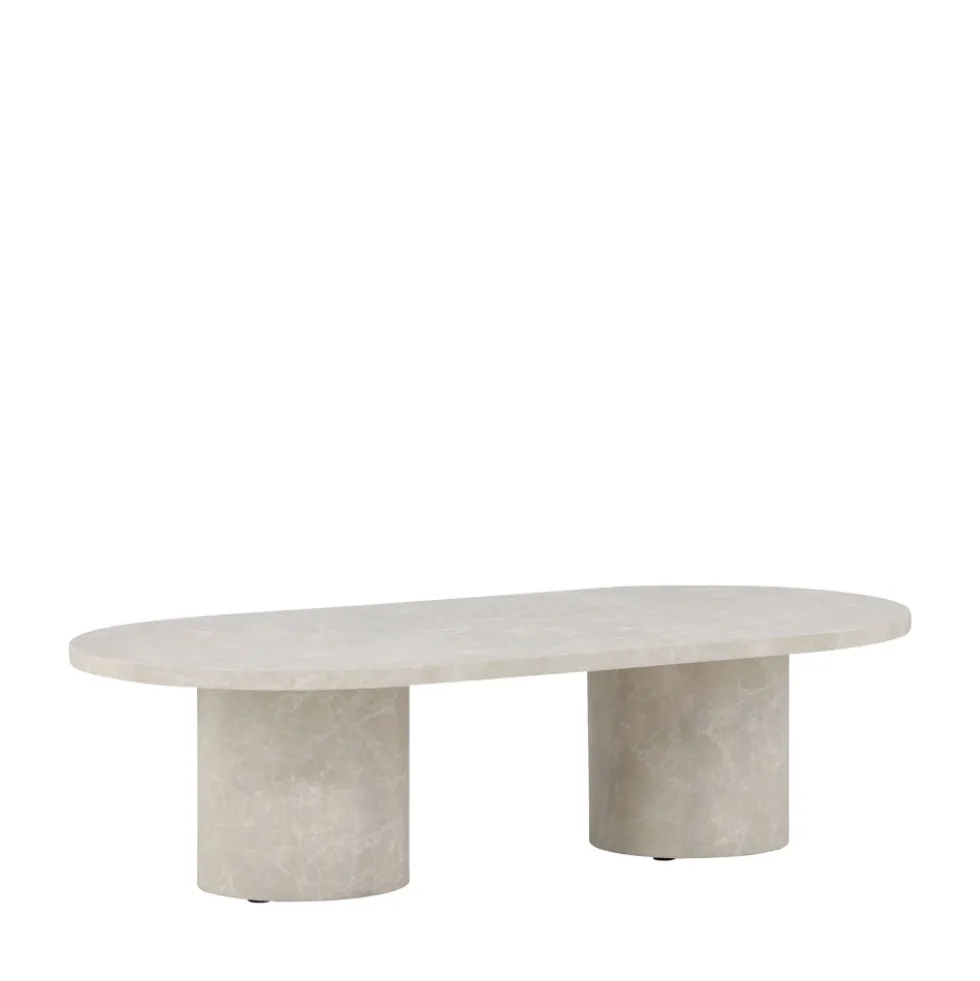 NARVIK Table basse ovale effet marbre 120x60cm