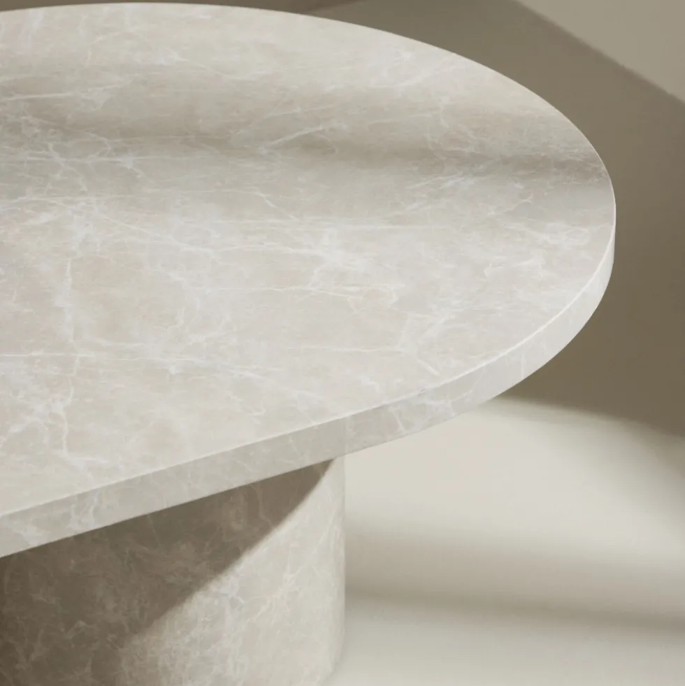 NARVIK Table basse ovale effet marbre 120x60cm