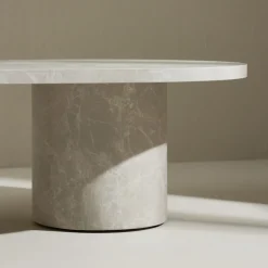 NARVIK Table basse ovale effet marbre 120x60cm