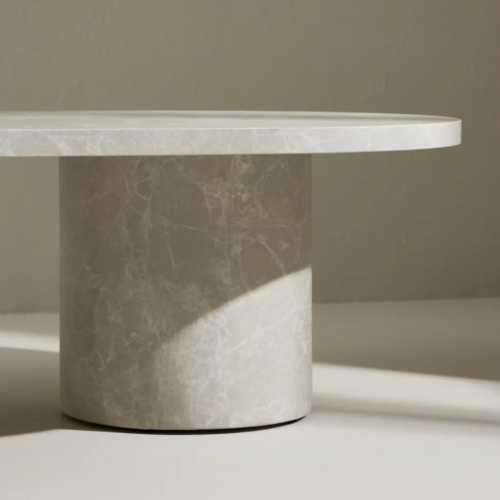 NARVIK Table basse ovale effet marbre 120x60cm