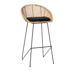 NAULU Tabouret de bar en rotin 76cm