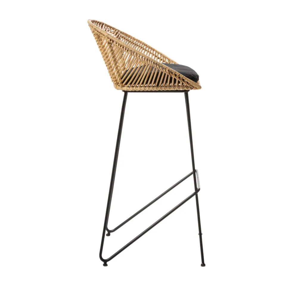 NAULU Tabouret de bar en rotin 76cm