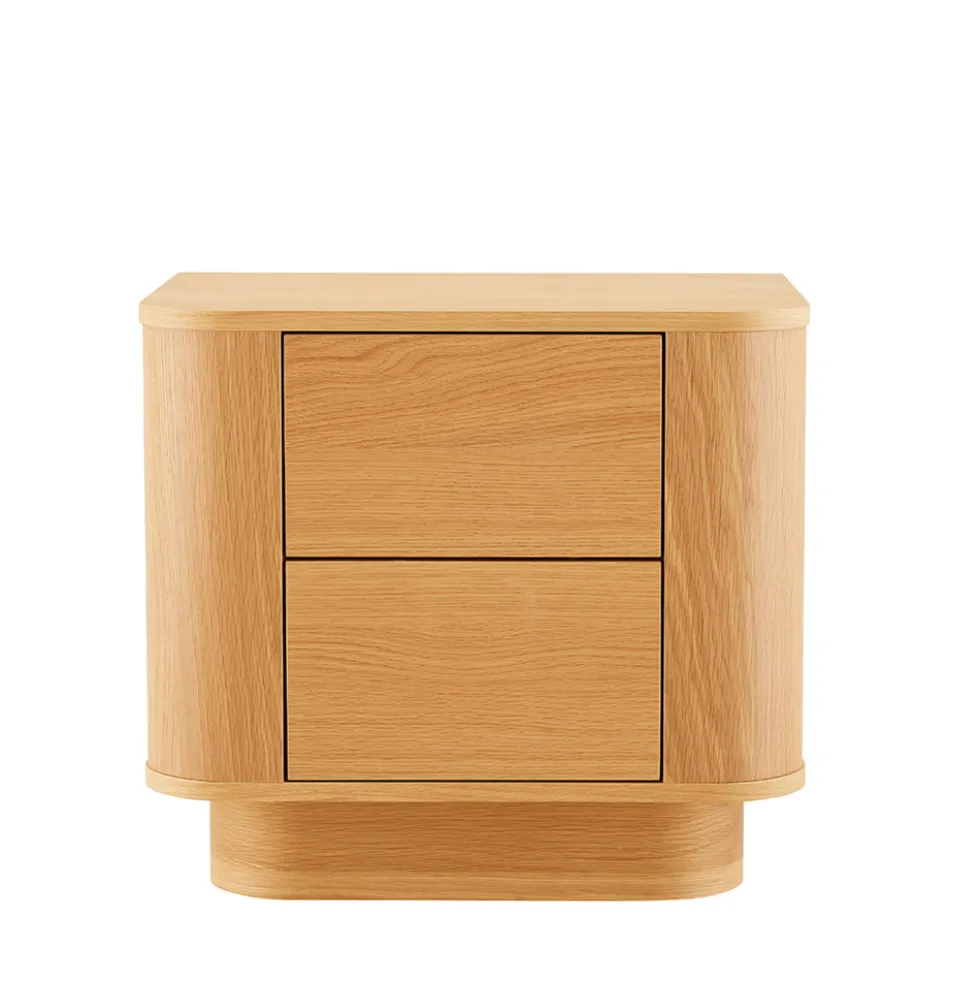 NAVAN Table de chevet 2 tiroirs en bois