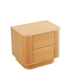 NAVAN Table de chevet 2 tiroirs en bois