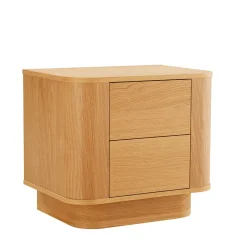 NAVAN Table de chevet 2 tiroirs en bois