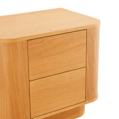 NAVAN Table de chevet 2 tiroirs en bois